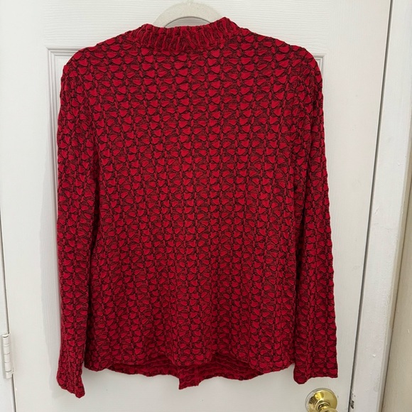 Habitat Clothes to Live In Honeycomb Texture Cardigan Size Small Red Black - Picture 4 of 4